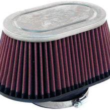 K&N Universal Clamp-On Air Filter: High Performance, Premium, Washable, Replacement Engine Filter: Flange Diameter: 4 In, Filter Height: 4 In, Flange Length: 1.5 In, Shape: Oval Straight, RC-5148
