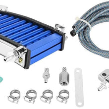 Suuonee Oil Cooler Kit, Universal Motorcycle Engine Oil Cooler Cooling Kit Motor Aluminum Motorcycle Fit for 125cc
