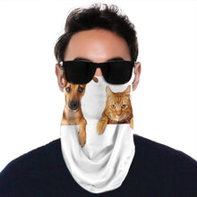 Dog and Cat Over Blank Sign Dog, 1with 2 Filters Face Neck Gaiters ana Scarf wea