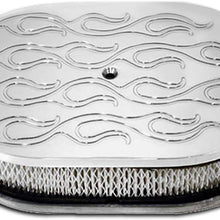 Fits 5 1/8" Neck 4 Barrel 12" Oval Polished Aluminum Air Cleaner Ball Milled