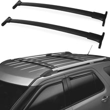 LEDKINGDOMUS Roof Rack Cross Bars Compatible for 2016-2019 Ford Explorer, Aluminum Luggage Crossbars Cargo Rooftop Carrier Carrying Canoe Kayak Bike Roof Bag