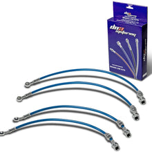 Replacement for Nissan Sentra Stainless Steel Hose Brake Line Set (Red) -Rear Disc B15