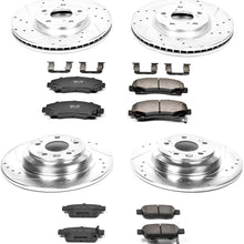 Power Stop K5856 Front & Rear Brake Kit with Drilled/Slotted Brake Rotors and Z23 Evolution Ceramic Brake Pads