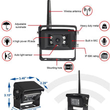 Haloview MC7101 Digital Wireless Backup Camera System Kit 7'' LCD Reversing Monitor and IP69K Waterproof Rear View Camera Built in DVR for Truck/Trailer/Bus/RV/Pickups/Camper/Van/Farm Machine Car