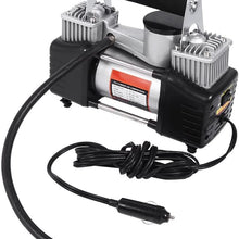 Qiilu Portable Electric Auto Car Tire Inflator Pump 150 PSI Air Compressor 12V Car Auto Pump Tire Inflator for Bike Tires, Car Tires, Athletic Balls etc