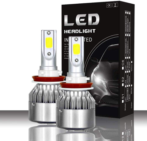 Mushan H11 LED Headlight Bulbs, Low Beam/Fog Light Bulbs IP68 Waterproof -80W 6000K 10400Lumens Extremely Bright H8 H9 Advanced COB Chips Conversion Kit(Pack of 2)