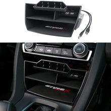 Thenice for 10th Gen Civic Central Console Storage Box Coins Trays Cards Organizer with USB Extension Cable for Honda Civic Sedan 2016 2017 2018 2019 2020