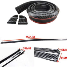 COOL·CAR 4.9ft (150cm) Universal Black Carbon Fiber Trunk Spoiler Lip Kit Car Rear Spoiler Exterior Rear Spoiler Kit Universal Fits for Most Cars Punch-Free Installation (Carbon Black long150cm)
