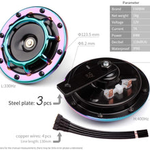 FARBIN Car Horn 12V Super Tone Horn High Tone/Low Tone Metal Twin Horn Kit with 2Pcs Connector Harnesses Cable for Honda