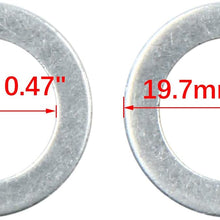 X AUTOHAUX 50pcs Engine Oil Crush Washers Drain Plug Gaskets 12mm ID. 19.7mm OD. for Car