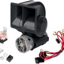 SEINECA Car Air Horn 12V Snail Compact with Compressor Automotive Relay Mini Nautilus Super Loud Horn Kit for Truck Car Motorcycle(12v,Black)