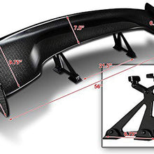 ICBEAMER JDM GT Style 57" 100% Real Carbon Fiber Spoiler Wing Universal Fit Rear Trunk Coupe Sport Sedan