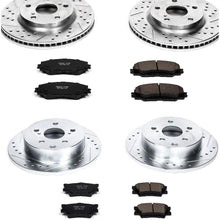 Power Stop K4100 Front & Rear Brake Kit with Drilled/Slotted Brake Rotors and Z23 Evolution Ceramic Brake Pads