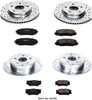 Power Stop K4100 Front & Rear Brake Kit with Drilled/Slotted Brake Rotors and Z23 Evolution Ceramic Brake Pads