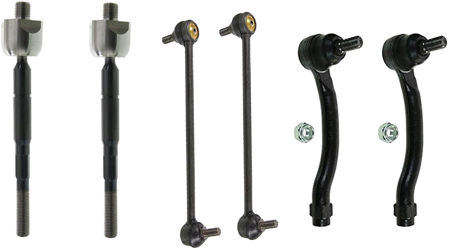 Detroit Axle - Front Inner Outer Tie Rods + Sway Bars for 2007 2008 2009 2010 2011 2012 2013 Acura MDX