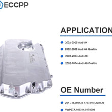ECCPP 264-716 Engine Oil Pan Kit for 2003-06 Audi A4 2002-04 Audi A6 3.0L