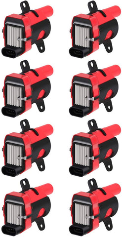 CarBole 8 Pcs D585 Ignition Coil Pack ROUND TYPE Fits for GMC Buick Hummer Isuzu Cadillac 4.8L 5.3L 6.0L 8.1L V8 Compatible with UF262 C1251 GN10119 10457730