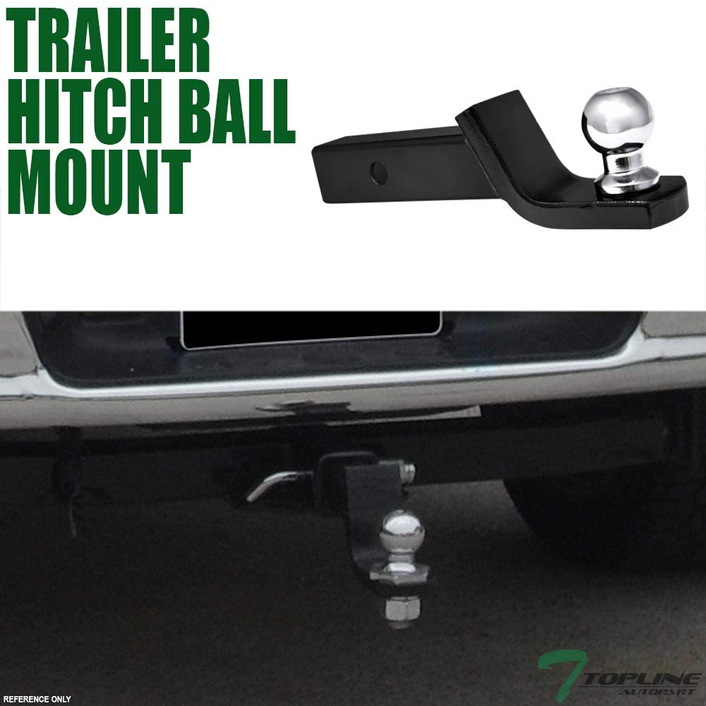 Topline Autopart Universal 2 Inch Drop Rear Bumper Trailer Tow Hitch Loaded Ball Mount With Pin & Clip Kit For 2