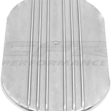 Aluminum 15" Oval Air Cleaner Top Partial Finned Polished Fits 5 1/8" Carb Neck