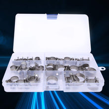30pcs 6mm-18mm Hose Clamp Stainless Steel Pipe Clamps Clips Pipe Fasteners Assortment Kit for Plumbing Automotive and Mechanical Application