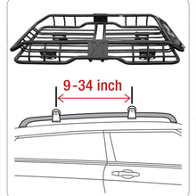 Tyger Heavy Duty Roof Mounted Cargo Basket Rack | L47.25 x W36.6 x H5.9 | Roof Top Luggage Carrier | with Wind Fairing