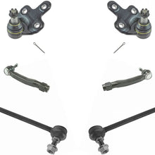 6 Piece Kit Tie Rod End Lower Ball Joint Stabilizer Sway Bar End Link LH RH Set