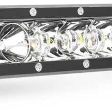 Nilight 17" 80w LED Work Light Single Row Spot Flood Combo LED Light Bar Driving Lights Offroad Lighting - 2 Style Mounting Brackets,2 years Warranty