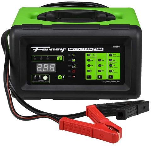 Forney black/green 52750 Battery Charger, 6 12-Volts at 2, 10, 20 and 100 Amps Start