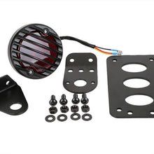 KATUR Black Motorcycle Side Mount Tail Light Brake License Plate Bracket Taillight for Suzuki Yamaha Honda Harley Bobber Chopper