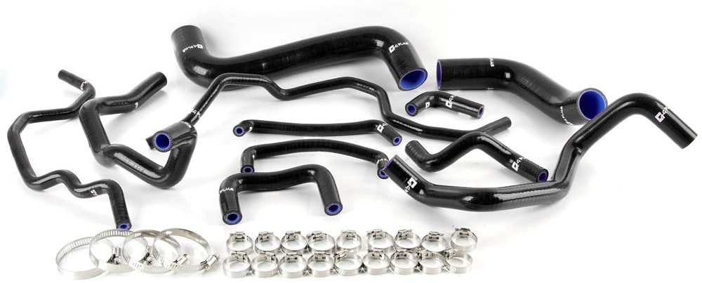 Silicone Radiator Heater Hose Kit Clamps For Subaru Impreza STI MK10 GRB GH 2008 2009 2010 2011 Black