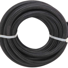 20 Feet 4AN AN4 1/4" Fuel Line Hose Braided Stainless Steel Oil Gas Fuel Hose CPE Synthetic Rubber Line Black