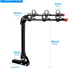 FIVKLEMNZ 3 Bike Hitch Racks, Foldable Bicycle Carrier Racks, Suitable for Trailer, Trucks, SUV