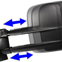 Right Side Black Power Heated Telescoping Rear View Side Towing Mirrors Replacement for Silverado Sierra GMT900 07-14