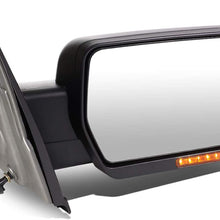 Right Passenger Side Black Manual Folding w/Amber LED Turn Signal Light Towing Mirror Replacement for Ford F-150 04-14