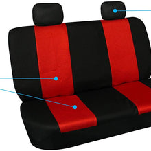 FH Group FH-FB102114 Full Set Classic Cloth Car Seat Covers Red/Black Color with F11306 Vinyl Floor Mats- Fit Most Car, Truck, SUV, or Van