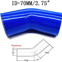 Universal 45 Degree 3.0 inch Silicone Hose Tubro Intake Intercooler Pipe Coupler (76mm 3.0", Black)