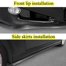 Lip Spoiler Universal Carbon Fiber Black Rubber Side Skirt Front Bumper Protector Guard Scratch-Resistant Car Exterior Accessories Trim Body Kit for Cars(2.5m/8.2ft)