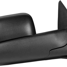 Right Passenger Side Black Manual Adjustment Flip Up Rear View Side Towing Mirror Replacement for Dodge Ram Truck 02-09 (Right / Passenger Side)