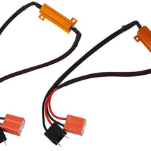 H7 50W 6Ohm LED Light Bulb Load Resistor Adapter Decoder Error Free Equalizer Warning Canceller Fix Flashing/Flickering/Blinking For Headlight Fog Light DRL Turn Single Light, Pack of 2