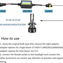 HerMia 9005 9006 9012 Led Headlight Decoder Canbus Error Free Anti-flicker Resistor Harness Headlight Bulb Decoder for LED Headlight Warning (Pair)