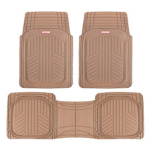 Motor Trend OF-933-BG Beige Deep Dish All-Climate Rubber Floor Mat (Performance Plus Heavy Duty Liners/Thick/Odorless/All Weather), 3 Piece