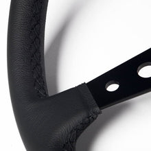 Circuit Performance CP330 Steering Wheel Black Center Black Leather and Yellow Stripe 350mm Deep Dish