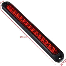 PSEQT 10" 15 LED Trailer LED Tail Light Bar / Stop Turn Tail Lights Assembly Third Brake Light Topper Strip Truck Rear Side Marker Lights Waterproof(Red)