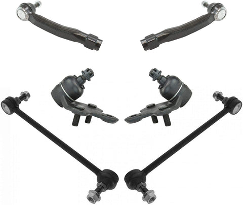 6 Piece Kit Tie Rod End Lower Ball Joint Stabilizer Sway Bar End Link LH RH Set