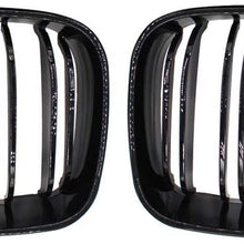 NewYall Pack of 2 Gloss Black Front Left Driver and Right Passenger Side Grille Grill