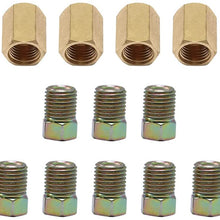 12 Pieces Brake Line Fittings Assortment for 3/16" Tube,3/8 Inch-24 Threads (4 Unions, 8 Nuts)