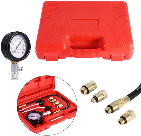 TOPINCN Engine Compression Tester Rapid Type Pressure Gauge Petrol Engine Tester Kit Professional Petrol Gas Engine Cylinder Compression Tester Gauge Auto Tool with Carrying Case for Car and Truck