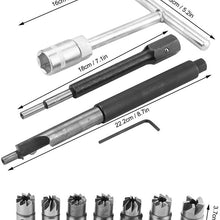 Universal Injector Re-Face Tool,10pcs Diesel Injector Seat Cutter Cleaner Remover Tool Set for Mercedes Benz for Fiat etc