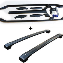 KPGDG Fit for Land Rover Freelander 2 LR2 2006-2016 4Pcs Aluminium Roof Rail Roof Rack Cross Bars Crossbar - Black
