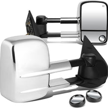Replacement for Silverado/Sierra HD Chrome Heated Power Extendable Towing Side+Corner Blind Spot Mirror